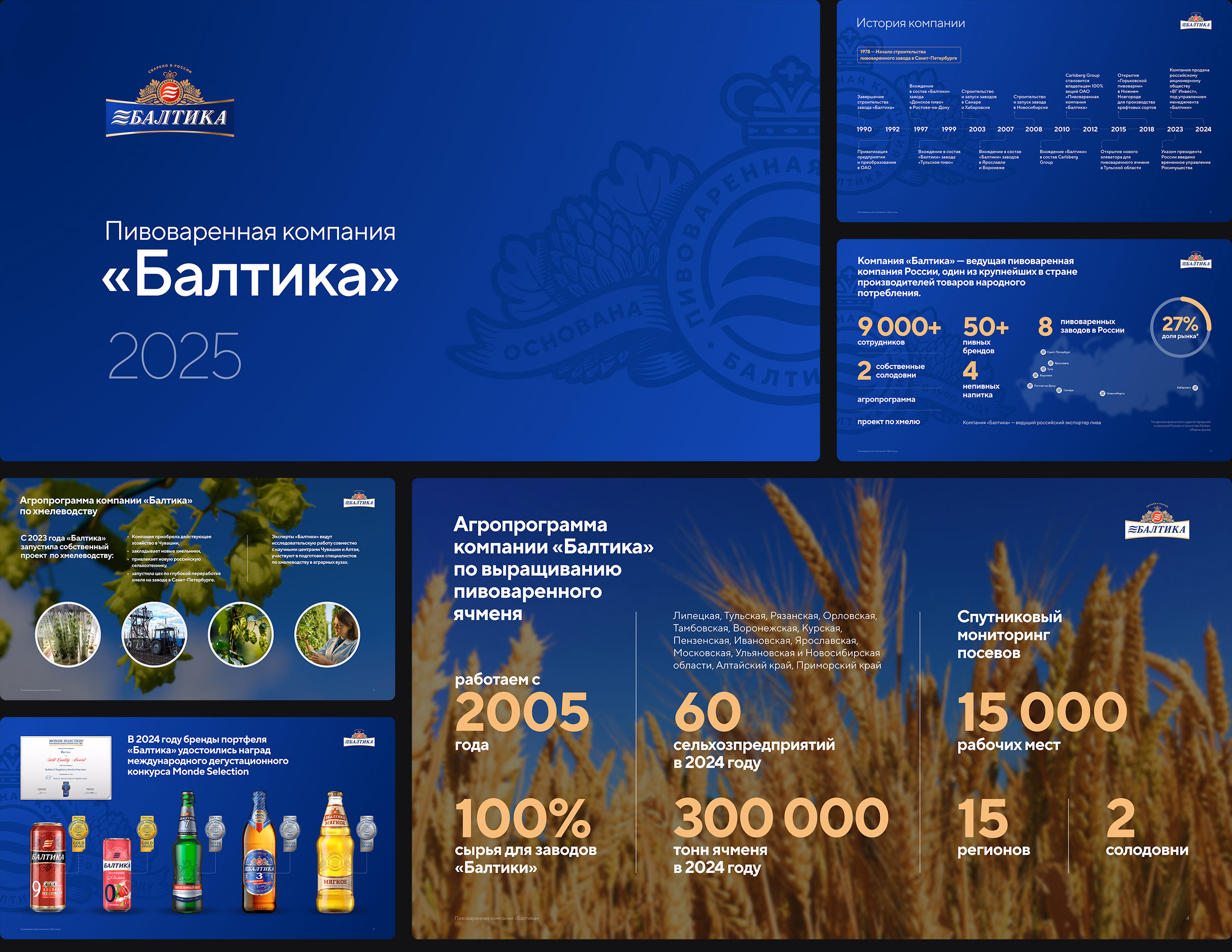Дизайн презентации пивоваренной компании Балтика